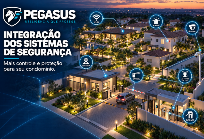 Câmeras, catraca e cancela integradas em um sistema de segurança eletrônica