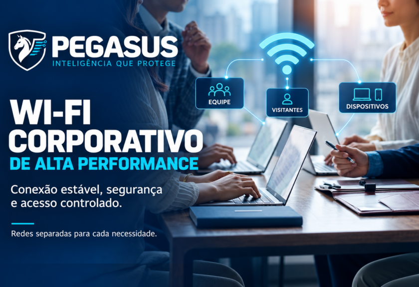 Pontos de acesso Wi-Fi corporativo instalados em ambiente empresarial